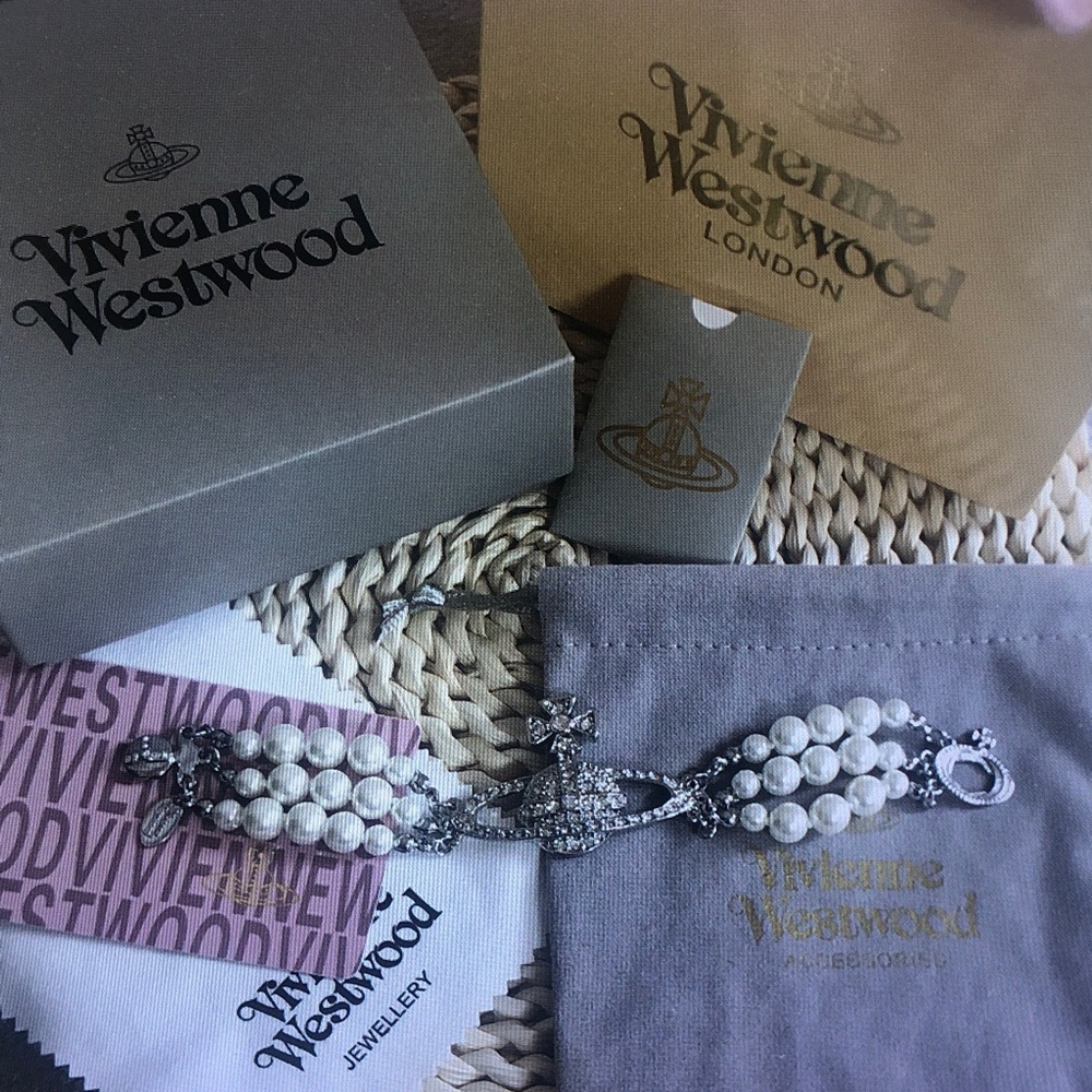 Vivienne Westwood Silver and Pearl Bracelet